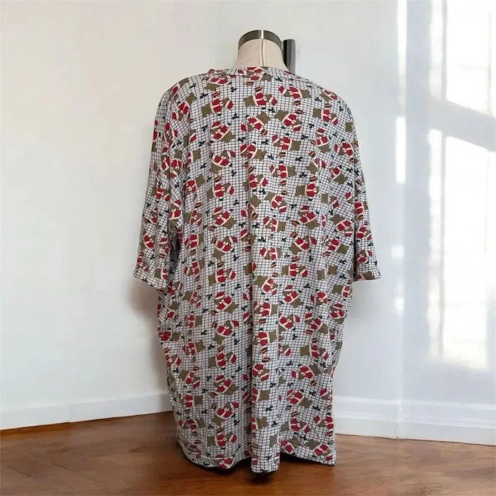 CUTE White Christmas Pajamas Nightgown Graphic Sleepshirt T Shirt Dress Top Larg
